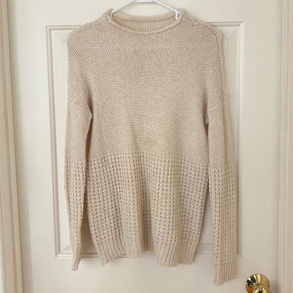 Rollneck Knit Cream Sweater